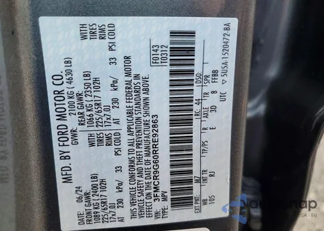 2024 Ford Bronco Sport Heritage z USA, uszkodzony, nr VIN 3FMCR9G60RRE92863